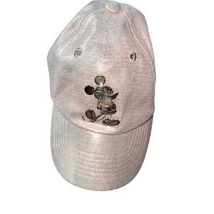 Disney Walt World Minnie Mouse Sparkling Rose Gold Baseball Cap Hat Adjustable